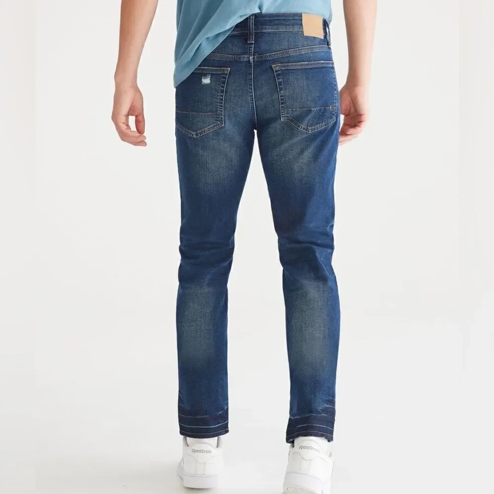 Aeropostale Men’s Blue Dark Wash Distressed Stretch Skinny Denim Jeans 30 x 30